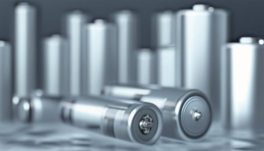 liion batteries in the background, greyish blurry overlay