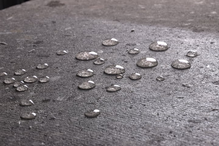 Water on rough surface