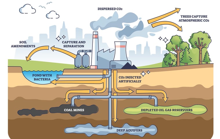 Carbon storage places